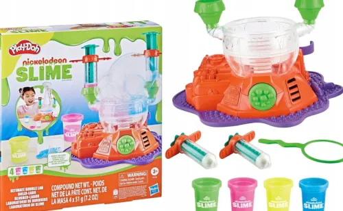 CIASTOLINA PLAY-DOH ZESTAW SLIME MASZYNA DO ROBIENIA BANIEK + 4 TUBY