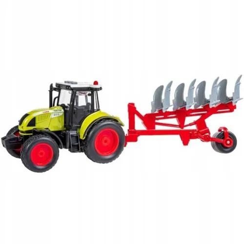 DUŻY TRAKTOR NAPĘD MÓWI ŚWIECI 40CM PRZYCZEPA 3W1