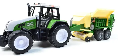 OL IMPORT DUŻY TRAKTOR Z KOSTKARKĄ