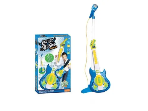 OL IMPORT GITARA ELEKTRYCZNA DLA DZIECI, STATYW Z MIKROFONEM