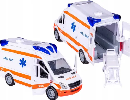 Karetka Pogotowia Ambulans auto otwierane drzwi światło dźwięk + nosze
