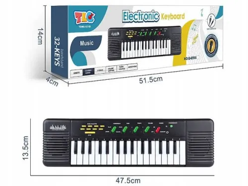 KEYBOARD DUŻY DLA DZIECI PIANINO ORGANY +MIKROFON