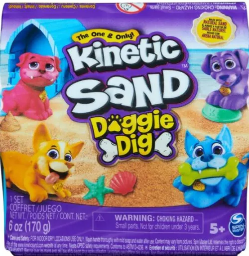 Kinetic Sand Doggie Dig z figurką pieska Niespodzianka Piasek kinetyczny