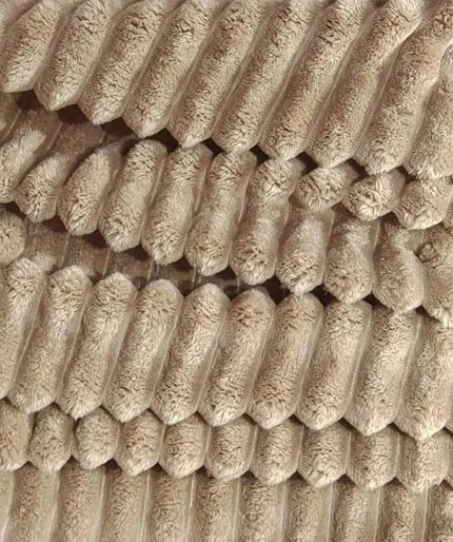 KOC DEKORACYJNY 160x200 PLED NA ŁÓŻKO KANAPĘ PASKI JASNY BRĄZ