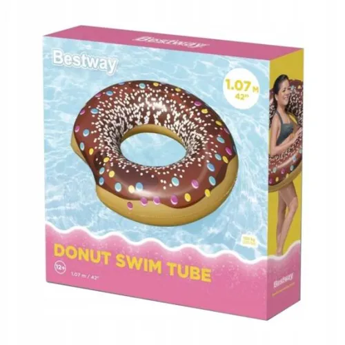 Koło do pływania Donut pączek brązowe 107 cm
