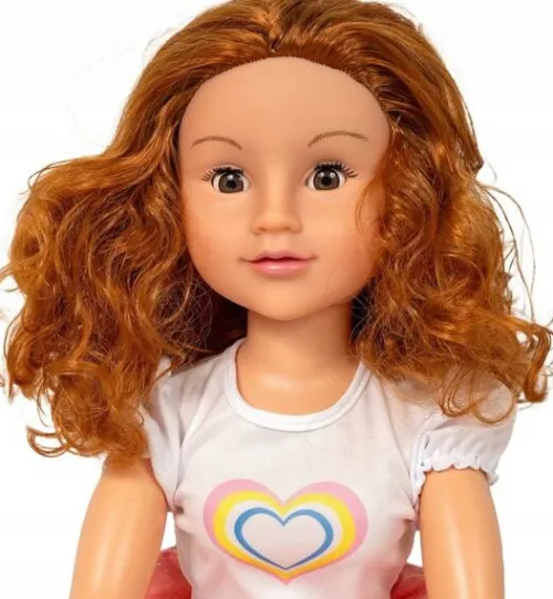 LALKA CHODZĄCA chodzi za rękę BARDZO DUŻA 80cm DŁUGIE WŁOSY Smily Play