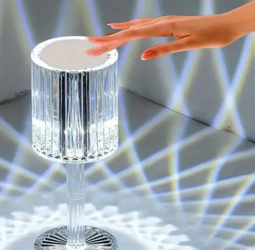 LAMPA KRYSZTAŁOWA LED NOCNA NA BIURKO LAMPKA DIAMENTOWA DOTYKOWA PILOT USB