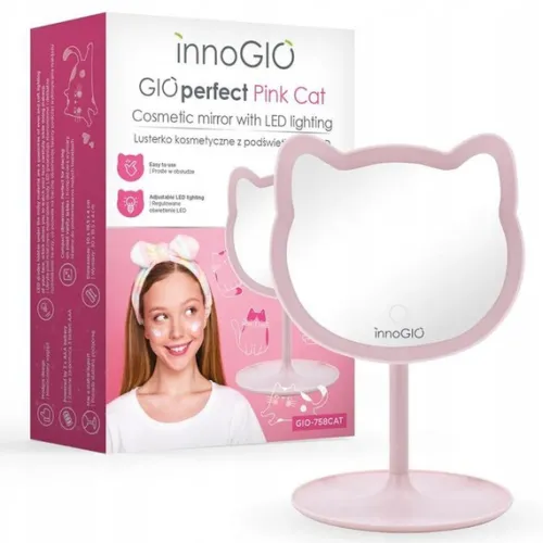 Lusterko Kosmetyczne LED InnoGIO GIOperfect Pink Cat
