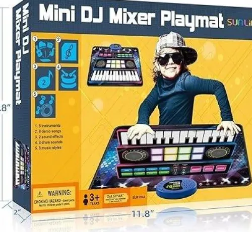 MATA MUZYCZNA TAŃCZENIA DLA DZIECI INTERAKTYWNA Pianino Perkusja Mixer DJ