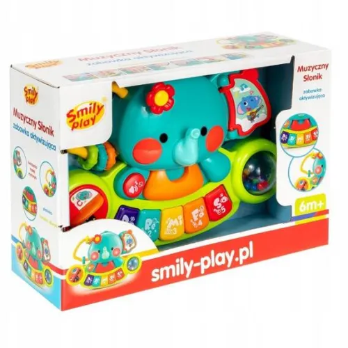 PIANINKO DLA DZIECI DOTYKOWE MUZYCZNY SŁONIK 6m+ SMILY PLAY