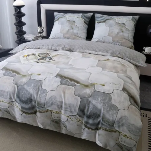 Pościel z bawełny satynowej 160x200 z zamkiem Elegancja i Komfort XW- 3030