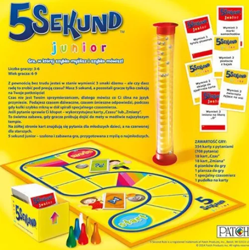 Trefl 5 SEKUND JUNIOR -GRA, W KTÓREJ SZYBKO MYŚLISZ I SZYBKO MÓWISZ!