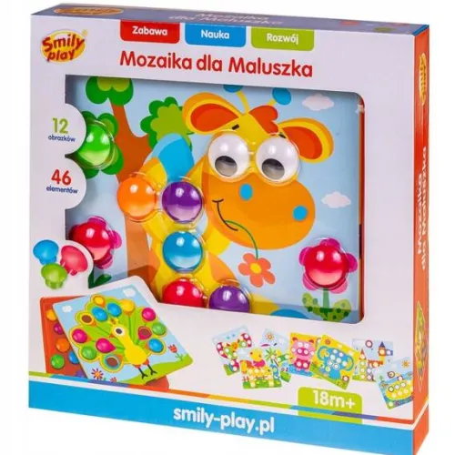 SMILY PLAY Mozaika guziczkowa dla maluszka układanka dla dzieci kolory