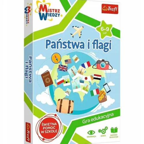 Trefl Państwa i Flagi Mistrz Wiedzy Gra Edukacyjna