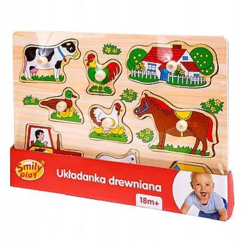 UKŁADANKA DREWNIANA FARMA UCHWYTY
