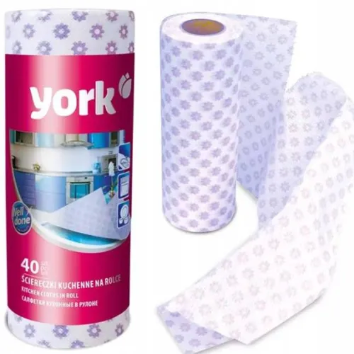 YORK ŚCIERECZKI KUCHENNE NA ROLCE 40 SZT.