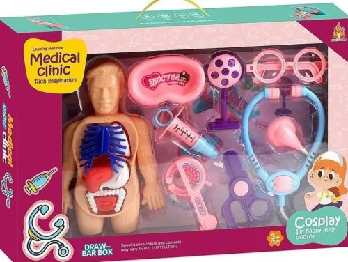 Zestaw lekarza z korpusem człowieka doktor